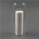Glass Pillar Hurricane Lamp 12"