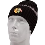 Mens Chicago Blackhawks Black-Gray Cuffless Knit Cap - OSFM