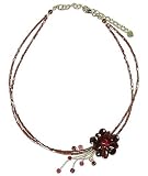 Garnet and quartzite choker, 'Scarlet Floral Chic'