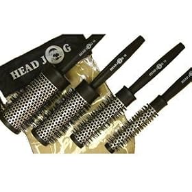 Head Jog 4 Piece Heat Retaining Hair Brush Set In Zip-Up Bag