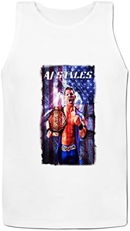 Famename Aj Styles Mens Tank Tops Summer XXL White