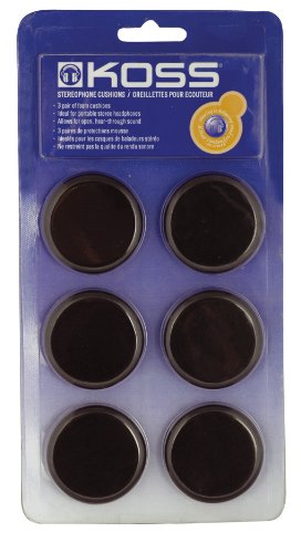 Koss Foam Pad Replacement Stereophone Cushions, 3 pairs