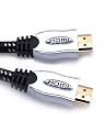 1M CABLE HDMI V 1.4a (Gris) 15,2 Gbps , Double Blindage , T�te M�tal, Tress� , Support r�solution � Tr�s Haute D�finition � 4K x 2K , Audio Return Channel (ARC), signal Video Haute performance 1080p � 1600p avec Ethernet et 3D, R�tro-compatible avec appareils sous versions pr�c�dentes. 1.4, 1.3c, 1.3b,1.3, .