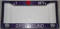 Paw Prints Purple Glitter I Love My Greyhound Frame