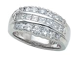 1.75 cts Princess Diamonds Band - Platinum, 18kt White or Yellow Gold
