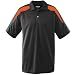 Augusta Sportswear Men's Wicking Textured Sport Shirt, Black Orange, Small