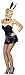 Sexy Black Cocktail Bunny Dress with Ears, Collar and Cuffs