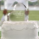 Heart Shaped Personalized Wedding Cake Topper - Elegant Monogram