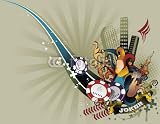 Wallmonkeys Peel and Stick Wall Decals - Urban Vector Composition - 24