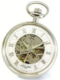Charles-Hubert ,Pocket Watch 17 jewels - Chrome Plated Open Face & Back, Roman Numerals Pocket Watch