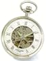 Charles-Hubert ,Pocket Watch 17 jewels - Chrome Plated Open Face & Back, Roman Numerals Pocket Watch