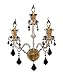 Elegant Lighting 7830W3G/RC Elizabeth 22-Inch High 3-Light Wall Sconce, Gold Finish with Crystal (Clear) Royal Cut RC Crystal