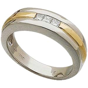 Two Tone Classic Ladies Diamond Wedding Band