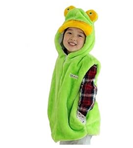 Unisex-Child Plush Animal Hoody Vest Costumes (S)Frog