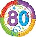 80th Birthday Round 18" Mylar Balloon