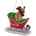 chihuahua29  - Chihuahua WhiteTan Sleigh Christmas Ornament