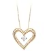14K Yellow/White Gold 0.05 ct. Diamond Heart Pendant with Chain