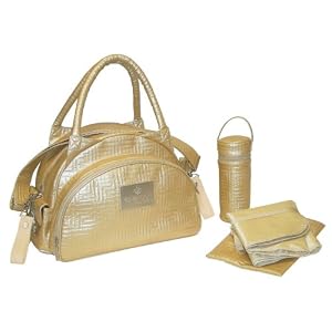 Quilted Traveler Diaper Bag in Gold