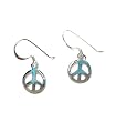 Peace Sign Sterling Silver French Hook Mini Earrings