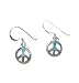 Peace Sign Sterling Silver French Hook Mini Earrings