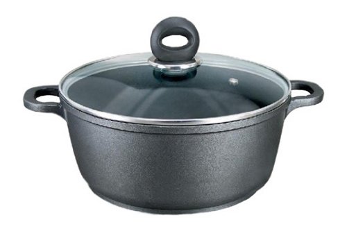 Mulex 120102 Aluguss Topf 24 cm mit Glasdeckel