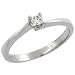 10k White Gold (3mm Stone) Solitaire Engagement Diamond Ring w/ 0.10 Carat Brilliant Cut Diamond (Color:G-H; Clarity:SI1-VS1), 3/32 in. (2mm) wide