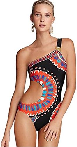 PEEYOO Female Shoulder Oblique Neck Print Seductive Sexy Skinny Bikini M