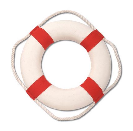 50 10″ Red and White Life Preserver Ring for Tropical Beach Decor or Pool Party Buoy