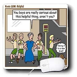 Rich Diesslins Funny KNOTS Scouting Cartoons - Knots Law - Helpful - Mouse Pads