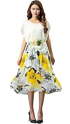 Fit-and-Flare Sleeveless Pleated Sheer Chiffon Summer Cocktail Evening Dress/Prom Dress/Party Dress/Midi Dress 