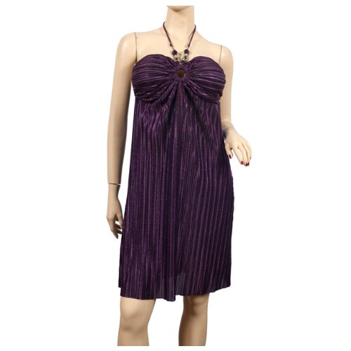 Purple Necklace accent Glitziness Plus size halter dress 41WXphDTUBL