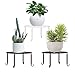 Lewondr Potted Plant Stand, [3-Pack] Indoor Iron Flowerpot Holder Rustproof Durable Metal Garden Container Outdoor Decorative Round Supports for Planter ? Black