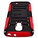 LG L31G / LG Access LTE Case Combo by ICE-CLEAR(TM)-HERCULES Dual- Layer Hard/Gel Hybrid Kickstand Armor Case w/ Holster (Black/Red)+Touch Screen Stylus