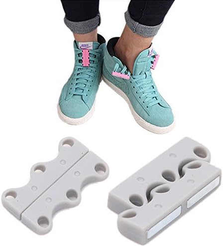 Magnetic Shoe Closures Shoelaces--Never Tie Laces Again! Magnetic Shoelace Buckle,Easy To Wear Your Shoes (Grey, Small)