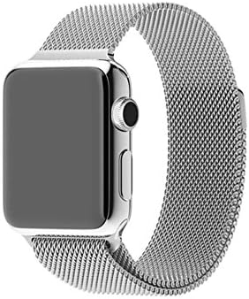 Apple Watch Band, with Magnet Lock, LROO® 42mm Milanese Loop Stainless Steel Mesh Bracelet Strap Band for Apple Watch Sport & Edition - Silver (SM42)