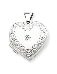 Sterling Silver Diamond Heart Locket