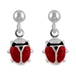 Sterling Silver Lady Bug Kids Dangling Earring