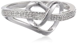 Sterling Silver Diamond Heart Ring (1/20 cttw, I-J Color, I3 Clarity), Size 6