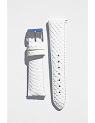 Michele Style 20mm White Snakeskin Leather with Quick-Release Pins