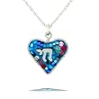 Blue Heart and Chai Necklace #0627BL