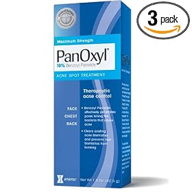 PanOxyl  Acne Spot Treatment - 10% Benzoyl Peroxide, 1.5-Ounce (42.5 g) Tubes (Pack of 3)