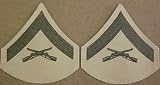 Green on Khaki USMC Chevrons - Lance Corporal - Male