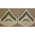 Green on Khaki USMC Chevrons - Lance Corporal - Male