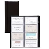 Samsill 81240 Samsill Regal Leather Business Card File, 96-Card Capacity, 10 x 4-3/4, Black