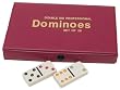 DOUBLE 6 Dominoes Ivory-color tiles with assorted color dots in vinyl case