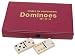 DOUBLE 6 Dominoes Ivory-color tiles with assorted color dots in vinyl case