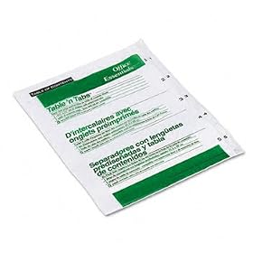 Office Essentials Table 'N Tabs Dividers, 5-Tab, 1-5, Letter, White, 1 Set