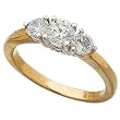 Two Tone 3 Stone Diamond Anniversary Ring