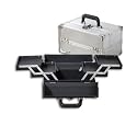 Japonesque train case: 2 tier dbl/silver