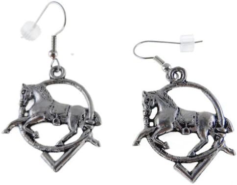 Horse Hunt Earrings - Solid Pewter
